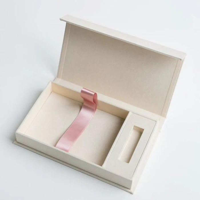Custom logo magnetic folding eco friendly cardboard usb flash drive packaging box usb wedding presentation box custom usb box