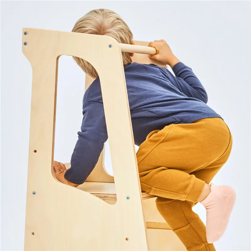 Montessori Learning Tower Toddler Step Elephant Kitchen Step Stool For Kids Children Wooden Adjustable Height Learning Tower