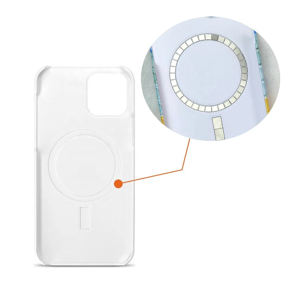 Subbank Wholesale 3D Coated Sublimation Magnetic Phone Case Blank PC Wireless Charging Magnet For Iphone 16 15 Protective Case