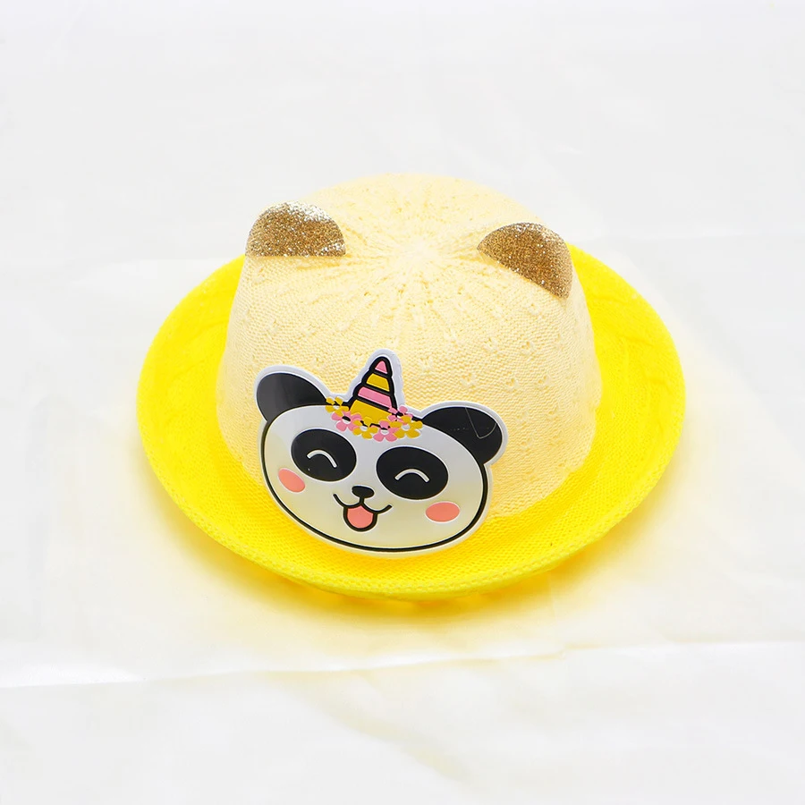 New Fashionable Casual Trendy Brand Children Cute Sun-shading Sunscreen Cap Beach Straw Hat