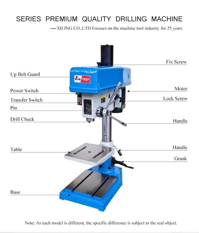 25mm  1100w Industrial powerful drilling machine spindle box lifting Bench Drilling