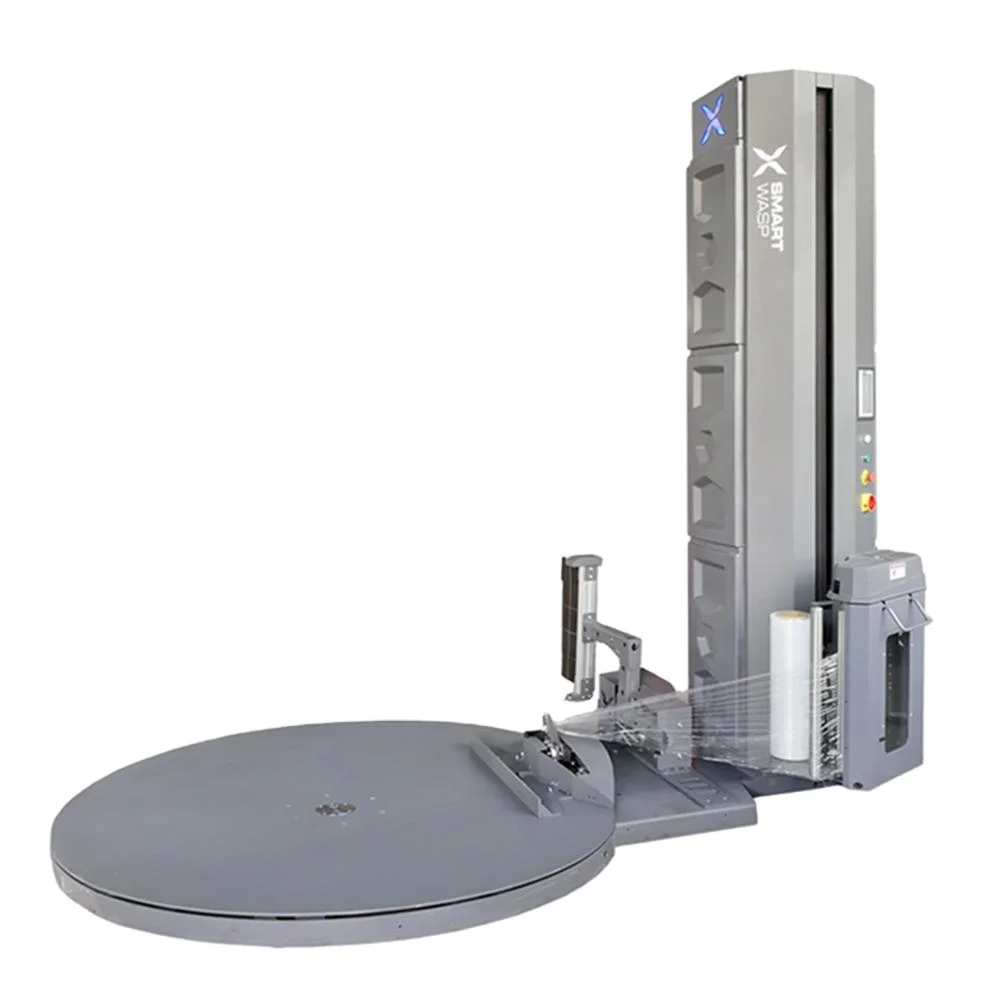 
Smart Wasp Pneumatic Type Fully Auto pallet wrapping machine with Film Cutting and Clamping device 