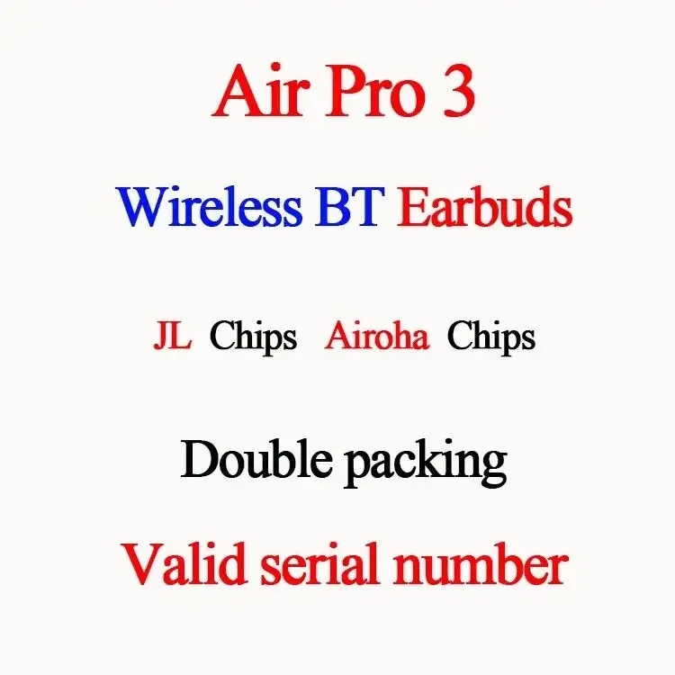 Top quality air pros max 2nd gen noise cancelling with valid serial number air pro 2S wireless earbuds pro 3 earphone with logo