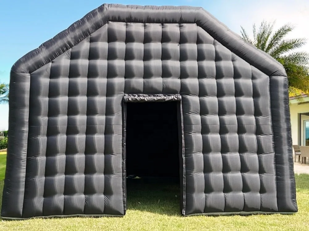 OZIS Black Giant Inflatable Night Club Large Blowup Tent Inflatable Bar Pub With Disco Lights