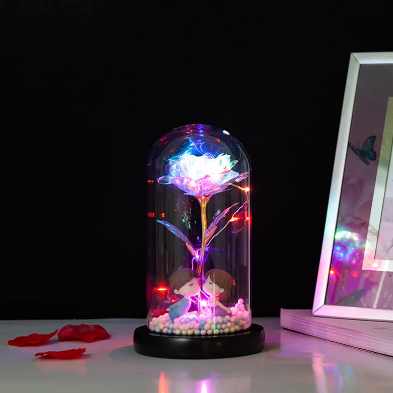 Eternal Rose with Acrylic Crystal Ring Box Preserved Fresh Flower Mother S Day Valentine S Day Christmas Thanksg Gifts for Women