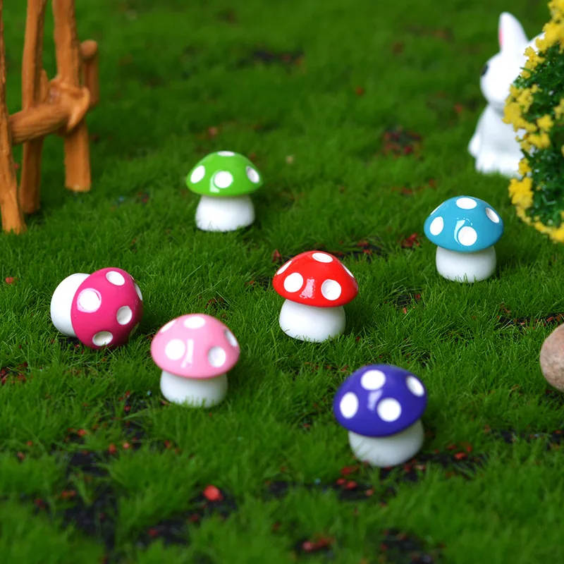 Moss micro landscape resin mini garden decoration miniature mushroom DIY ornaments