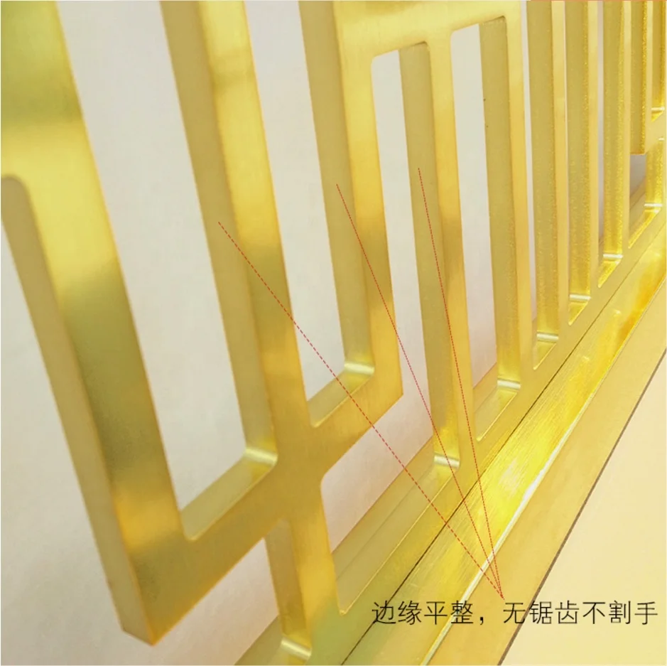 Luxury chinese style hotel decorative gold metal room divider screen home living room partition