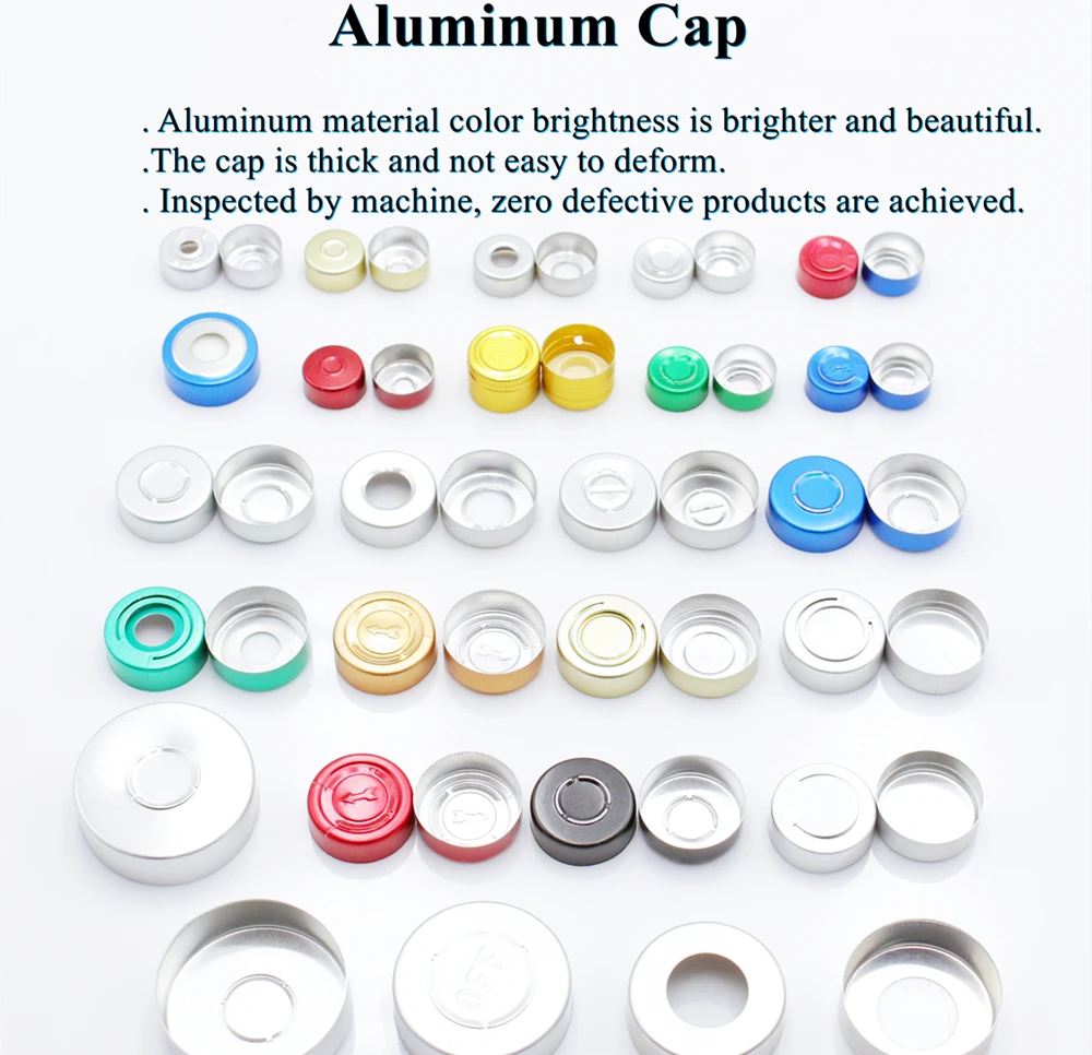 GL Wholesale Top Quality Gold Silver 13mm 15mm 20mm Easy to Tear Easy Open Aluminum Cap Lid for Vial Sealing