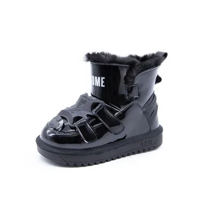 Зима 2020, новая детская обувь, водонепроницаемые зимние сапоги, теплые хлопковые сапоги для мальчиков и девочек, Нескользящие сапоги