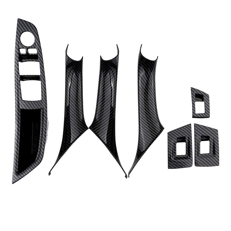 
Suitable for 11-17 BMW 5 Series F10 interior modification car door handle left titanium car version carbon fiber pattern door ha 