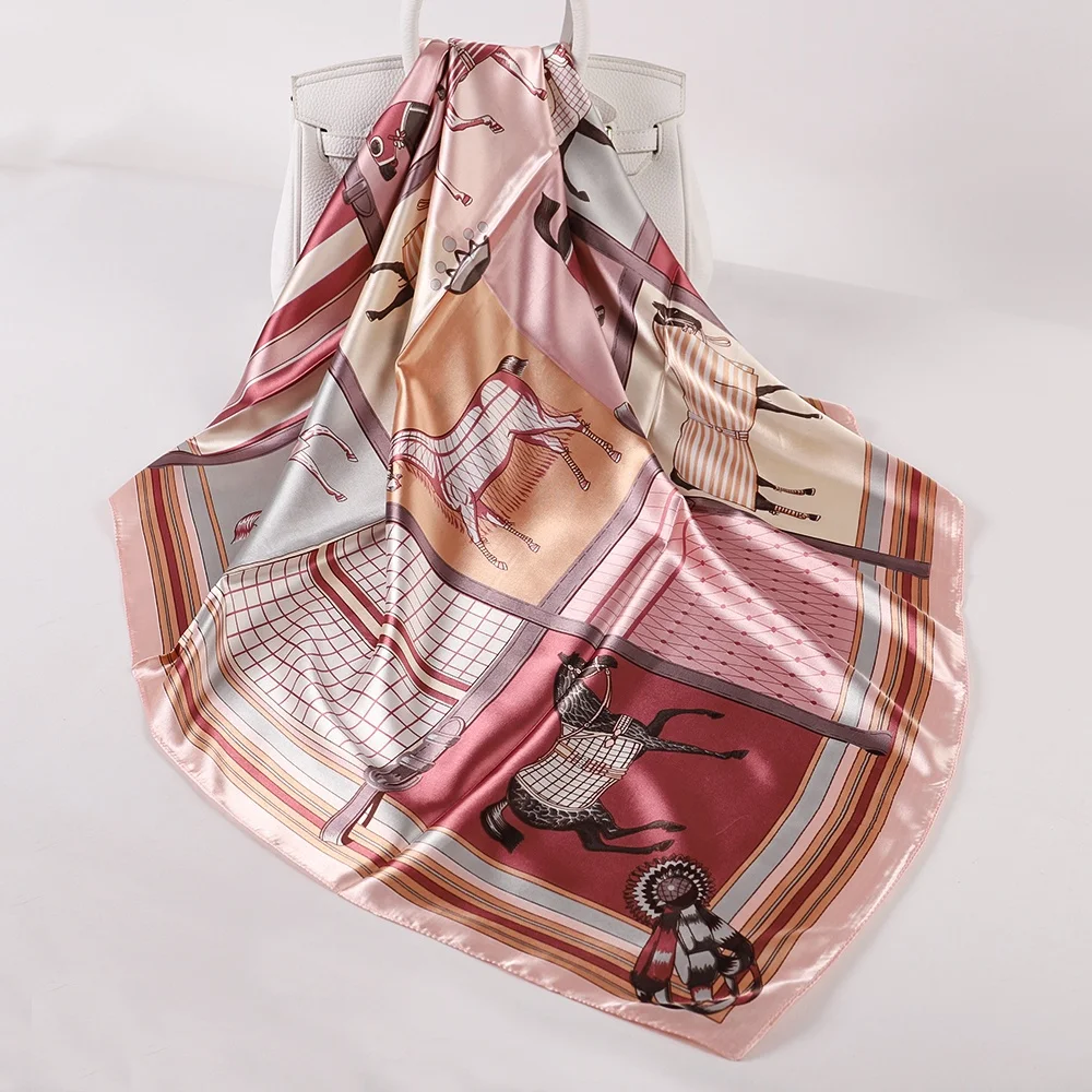 Европейский и американский модный узор саблевидного седла, шарф с саржевым принтом, большой квадратный шарф, оптовая продажа от