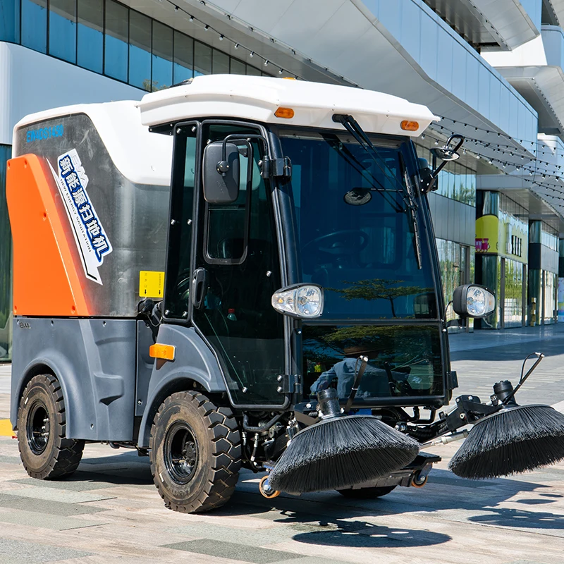 Chinese Street Road Vacuum Cleaning Leaves Sweeper With Awning Ride On Floor Sweeper Machine