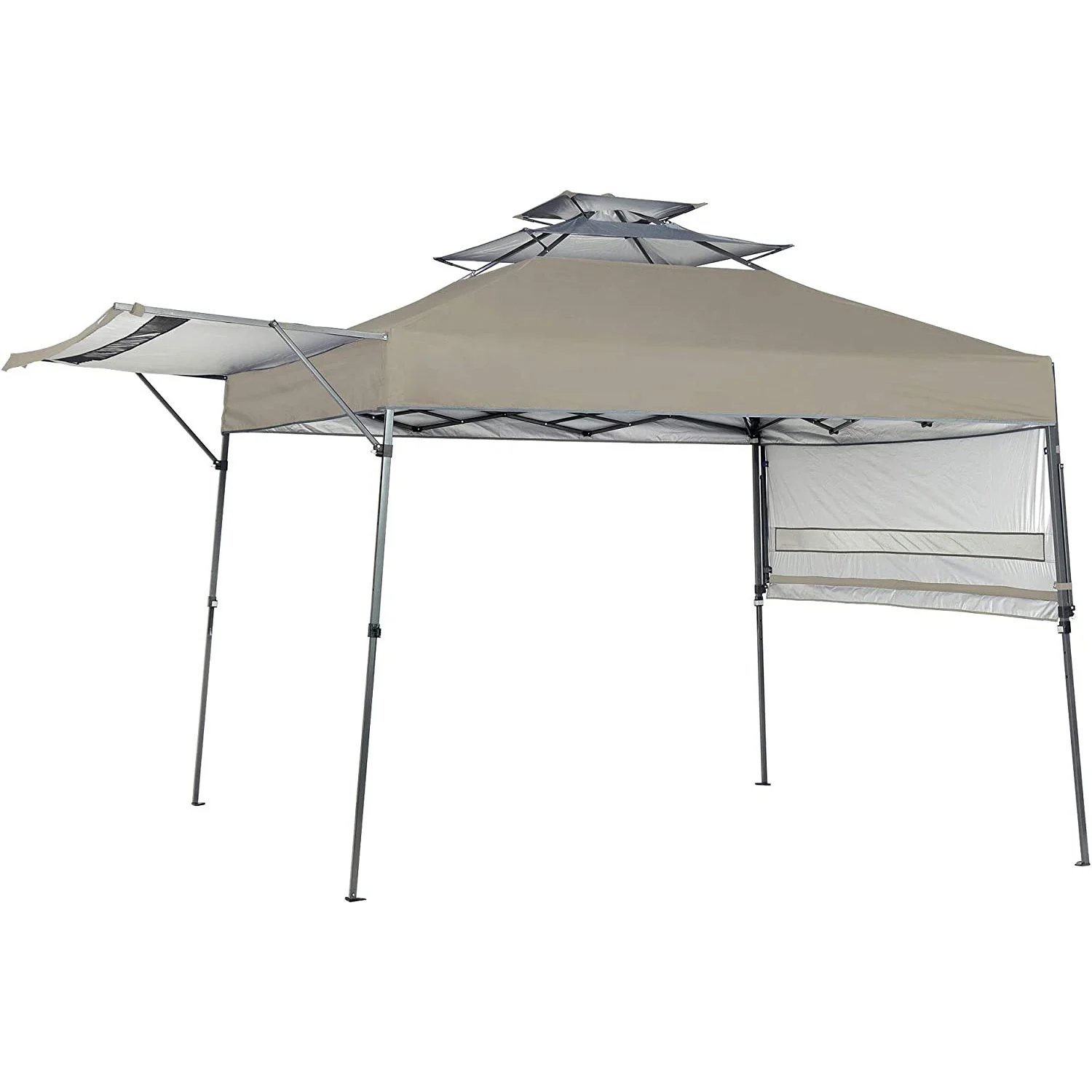 Instant Canopy with Adjustable Dual Half Awnings - Exhibition Market Booth Portable Tent - Outdoor Garden Sturdy Folding Gazebo