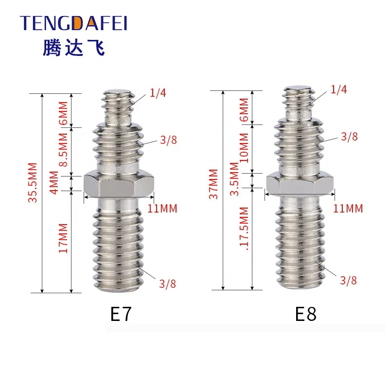 Camera screw Quick release plate screw 1/4 turn 3/8 conversion screw  Small turn big pan/tilt base nut hot shoe
