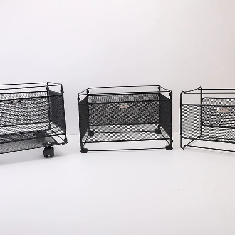 Офисная поставка, металлический сетчатый подвесной органайзер для документов, держатель для файлов с колесами