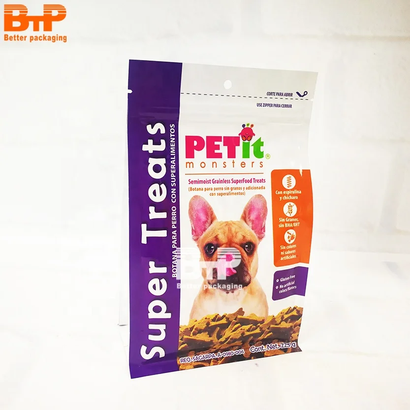Printing Custom 1kg 2kg Stand Up Nature Pet Food Animal Feed Zipper Lock Packaging Pet Snack Dog Treat Bag