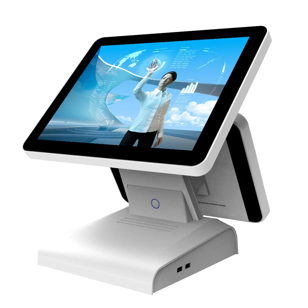 15 inch POS Terminal Windows touch screen POS All In One With Dual Display