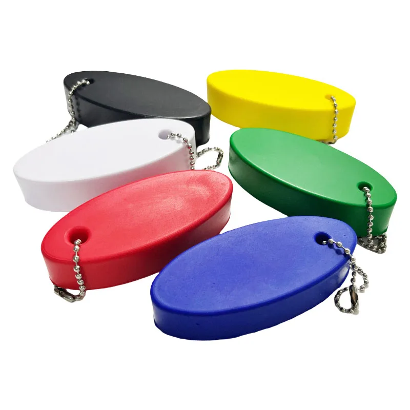 Promotion Gift Custom Logo PU Foam Floating Keychain Oval Shape Floatable Keyring EVA Keychain