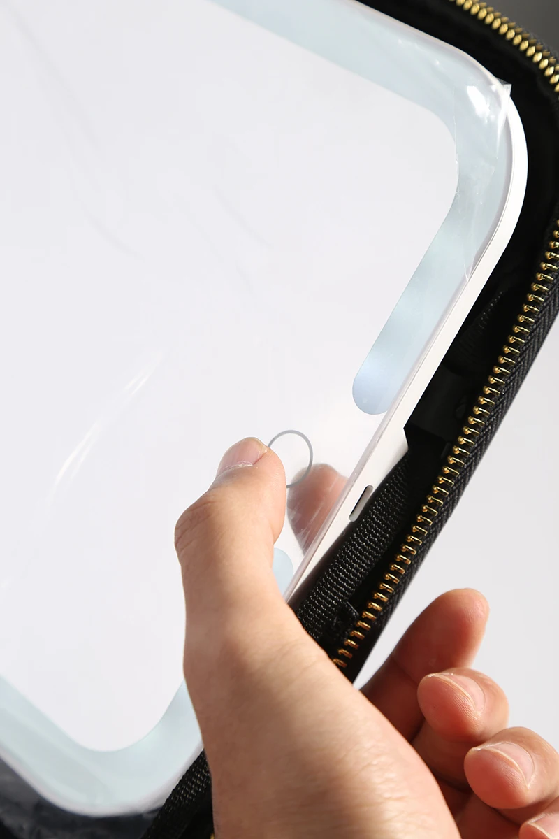 Custom Leather Makeup Organizer Make up Bag Large Cases Cosmetic Case Makeup Bag Professional Bag Case with LED Light Mirror