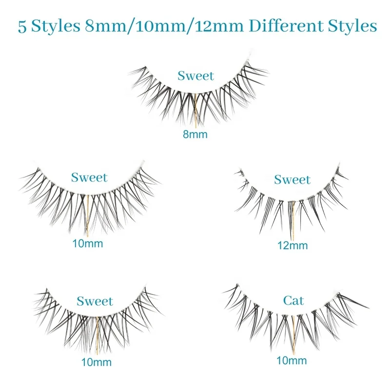 Принадлежности для ресниц 10 пар Макияж натуральные ресницы косплея Аниме Манга оптом кластер с упаковочной коробкой