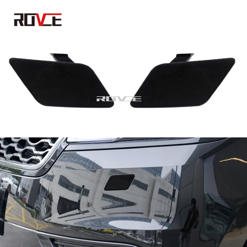 ROVCE Car Front Bumper Headlight Washer Nozzle Cover Cap For Land Rover Range Rover Velar SVA L560 LR126770 LR126771