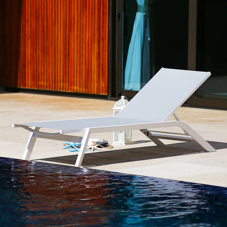 Hot sale modern beach chaise lounger furniture outdoor garden aluminium leisure chair patio poolside sun lounger