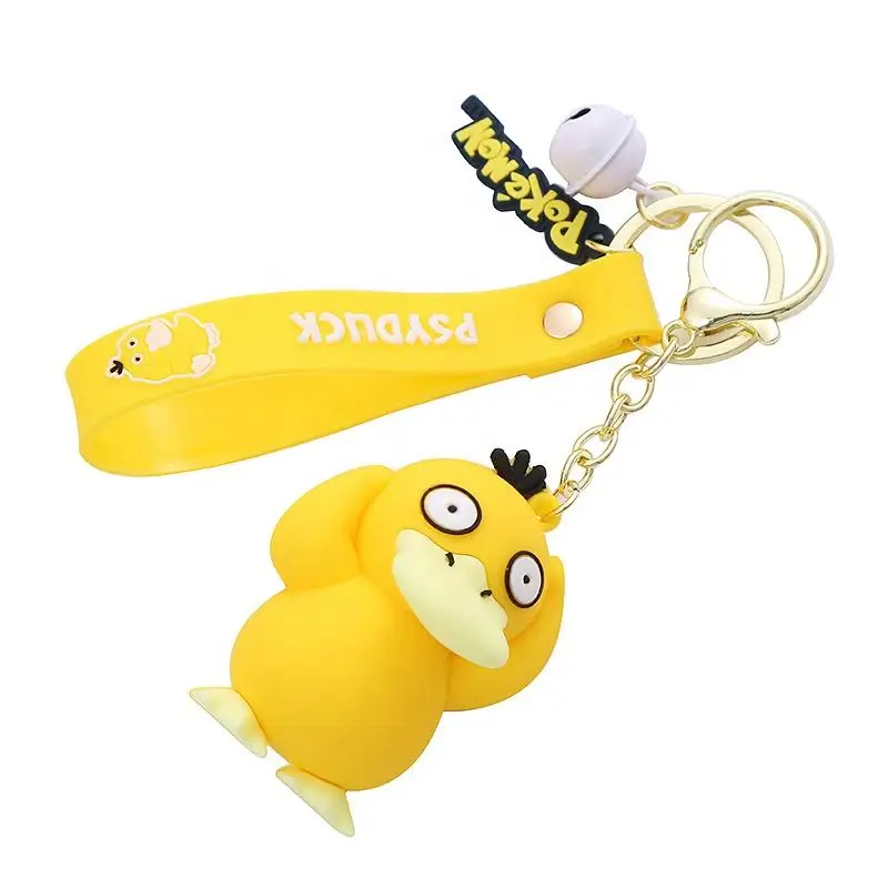Wholesale Soft PVC Duck Keychain 3D PVC Rubber Keychain Cartoon Duck Keyring
