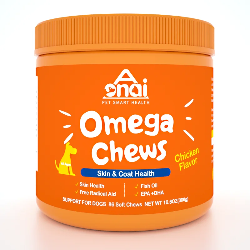 Wild Alaskan Salmon Omega-3 Fish Oil Bites Soft Chews for Skin Health Dog Supplement with Low Price