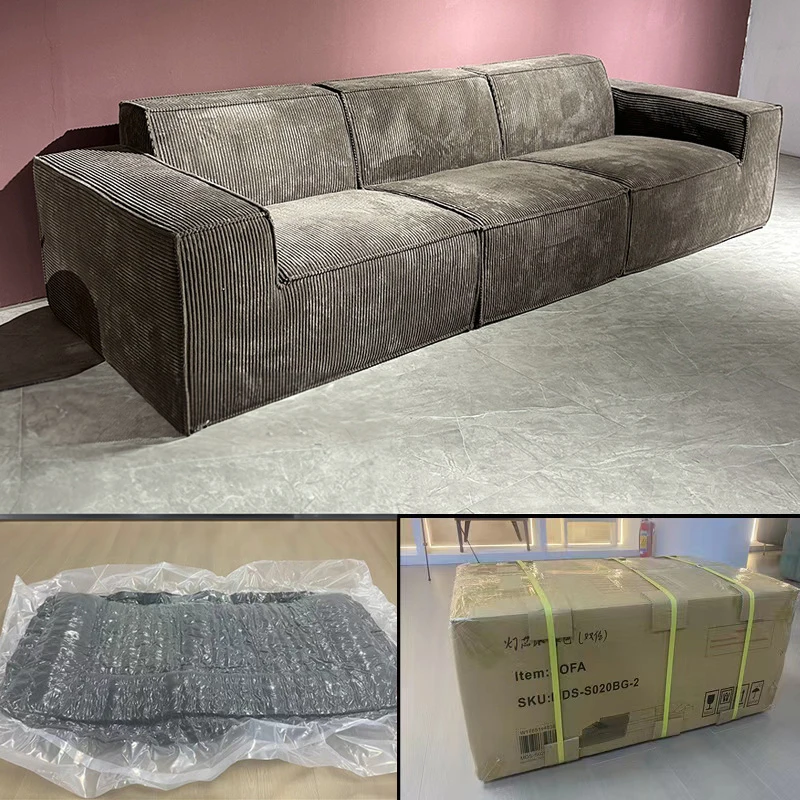 Modern Vacuum Compressed Sofa Tofu Height Density Sponge Modular Sofa for Living Room Cord Sofa