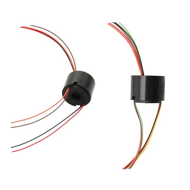 360 Degree Rotating Electric Brush Slipring Hole Dia 7mm Through Hole Hollow Shaft Slip Ring Collecting Ring Joint Connector