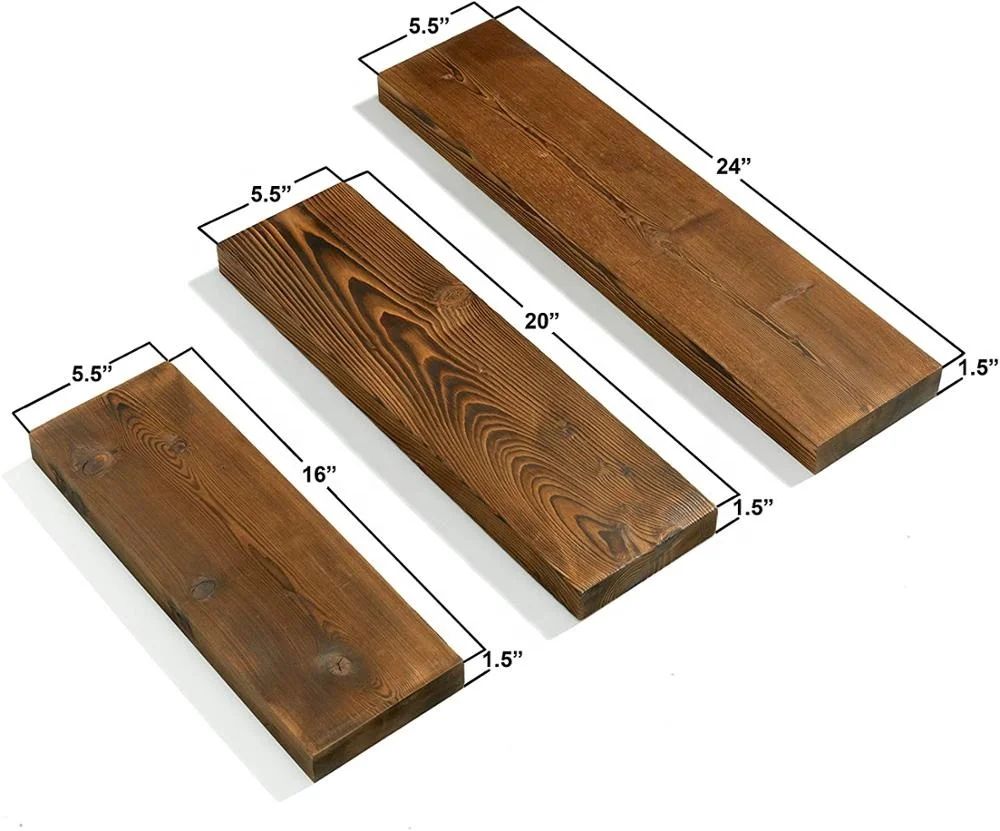 Деревенский фермерский 3 яруса Скрытая плавающая стена деревянная полка дизайн