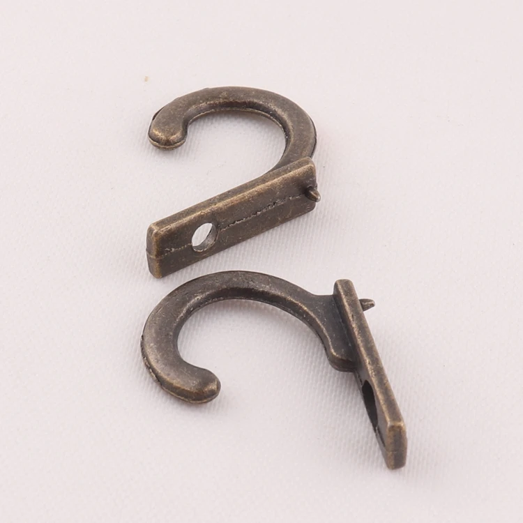 factory wholesale small antique brass color wall mounted metal coat hanger hook