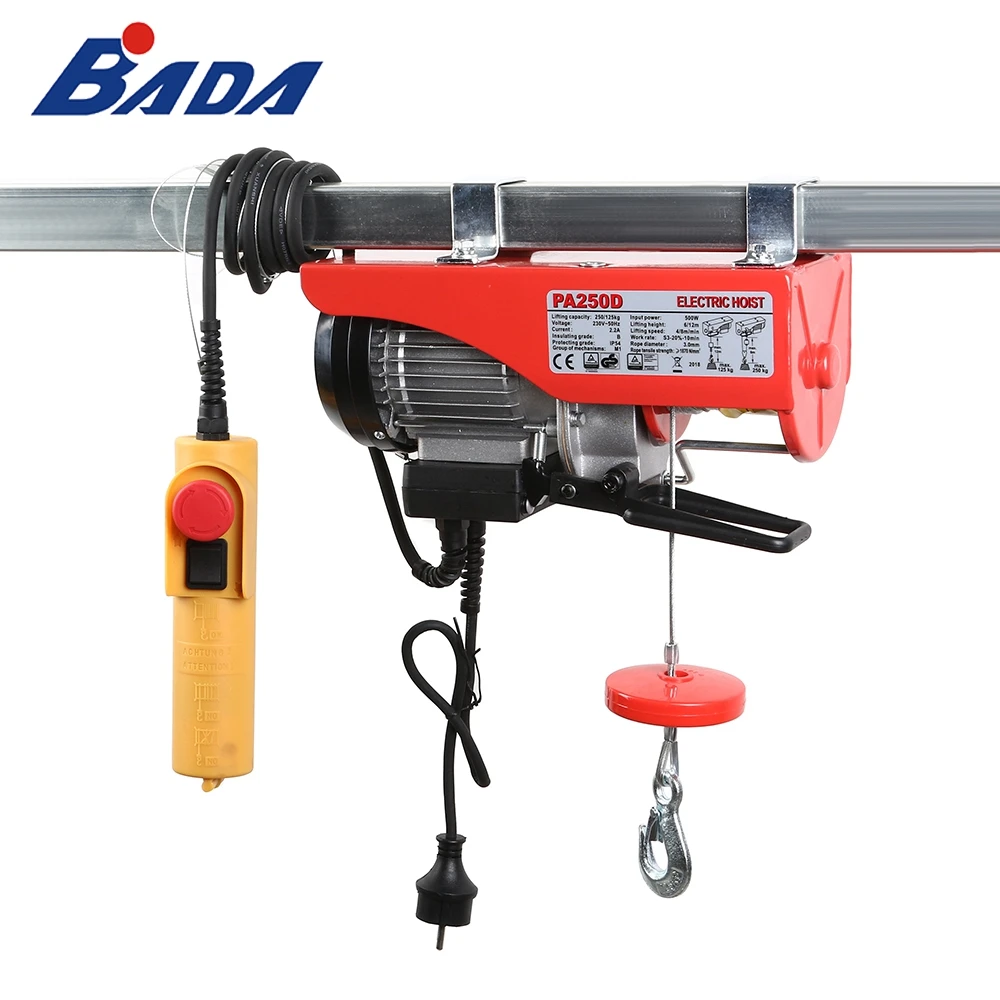 BADA 250kg mini chain small household lifting height 12 m electric wire rope hoist