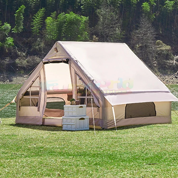 Outdoor camp out tourist waterproof portable camping inflatable tents for 4-8 people party event house air roof tent