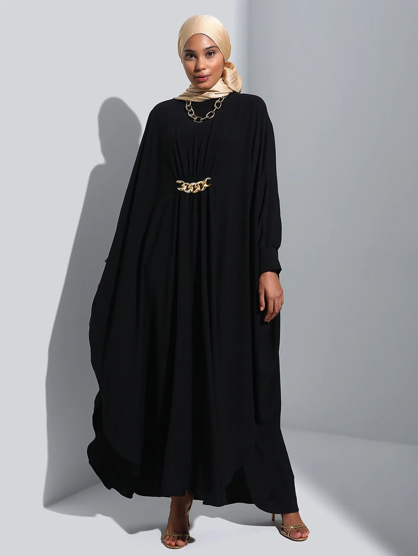 Muslimahclothingsupplier Арабская Исламская одежда Дубай абаяхиджаб кафтан мусульманское женское платье арабское черное Абая Джакарта