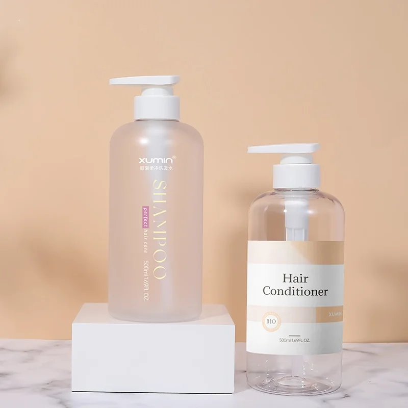 Amber plastic pet packaging recycled 16oz empty 500ml unique luxury clear shampoo and conditioner bottle