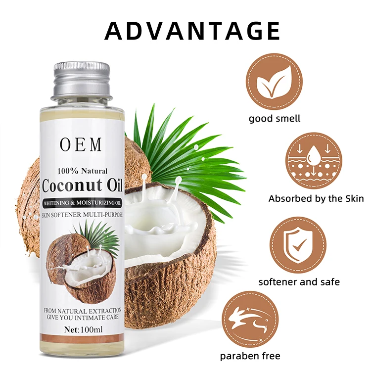 Private Label 100% Pure Crude Organic Cold Pressed Skin Massage Body Moisturizing Skin Care Rbd Bulk Virgin Coconut Oil