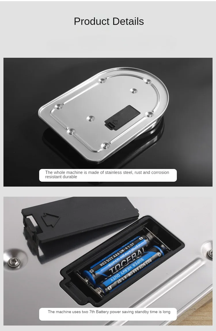 Household high-end All Stainless Steel High Precision Multifunction Waterproof  Portable Food Cooking  Baking Kitchen Scale