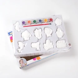 Wholesale interesting coloring material child educational diy drawing toy plaster blank art craft cartoon painting kit supplies
