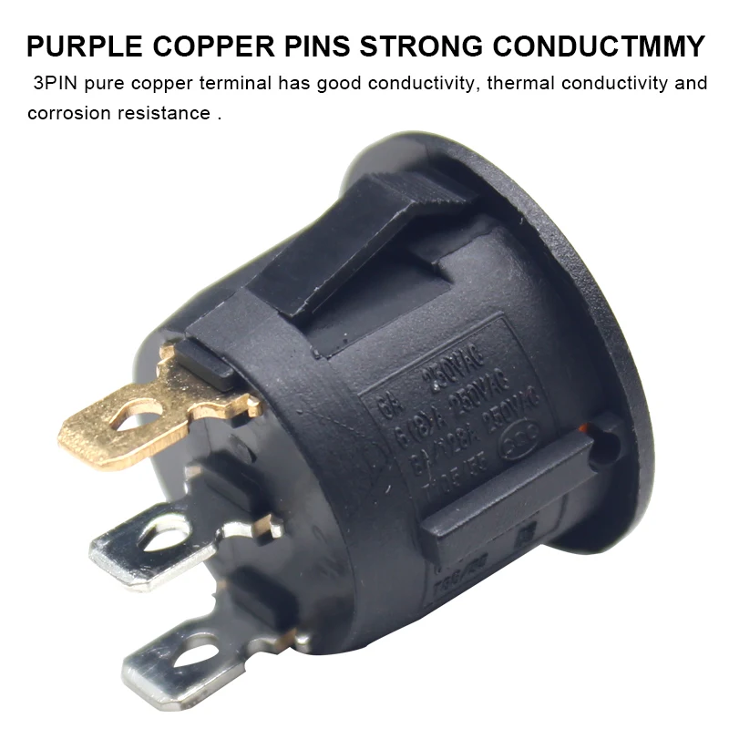 RS601 N011 Round IP65 Waterproof Yacht Car Motorcycle Automobile ON OFF 3 pin Rocker Switch 23mm