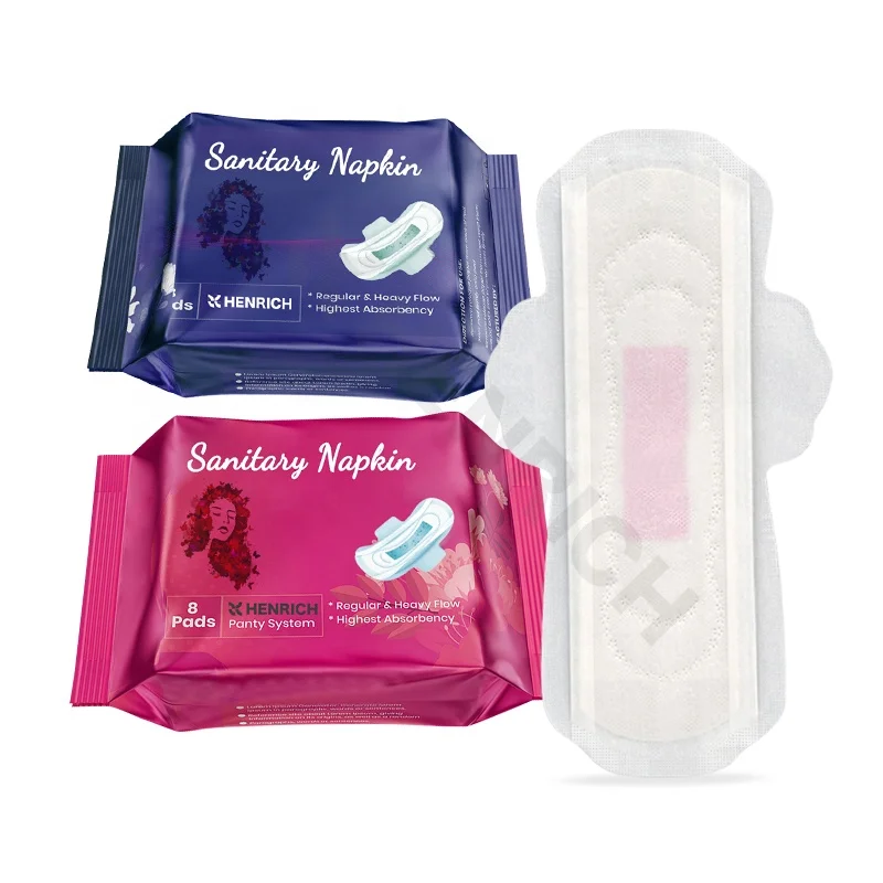 Henrich Comfort Sanitary Pad Organic Cotton Biodegradable Women Breathable Sanitary Napkins
