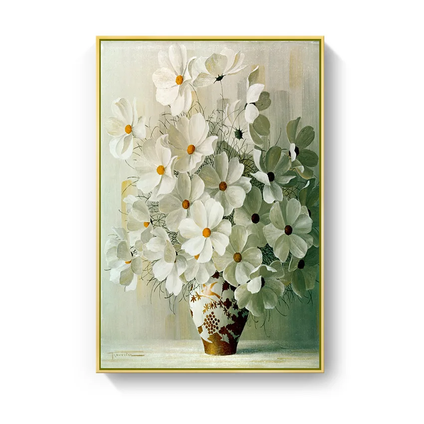 High Quality Living Room Decor Daisy Flower Wall Art Mount Display Nordic Canvas Painting