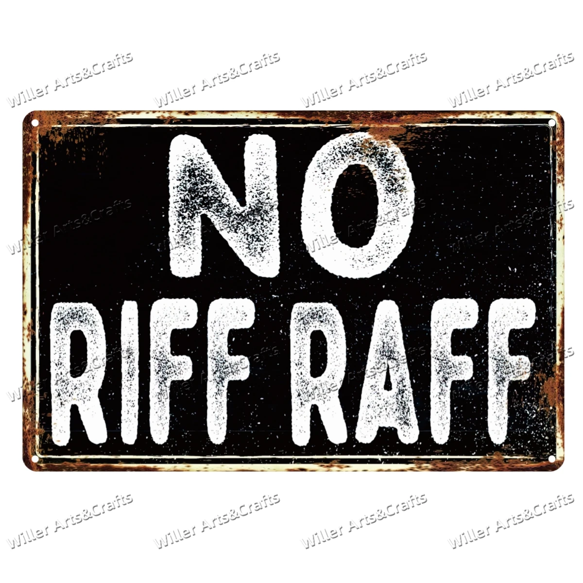 No Riff Raff Metal Signs Man Cave Tin Signs Hanging Wall Plaque Kitchen Shed Garage