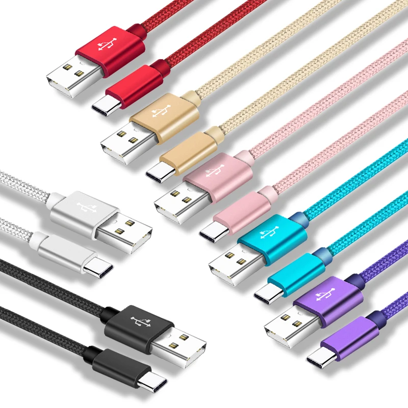Quick Charge Usb Cable 3ft 6ft 10ft Nylon Braided Type C Data Cable for Samsung original