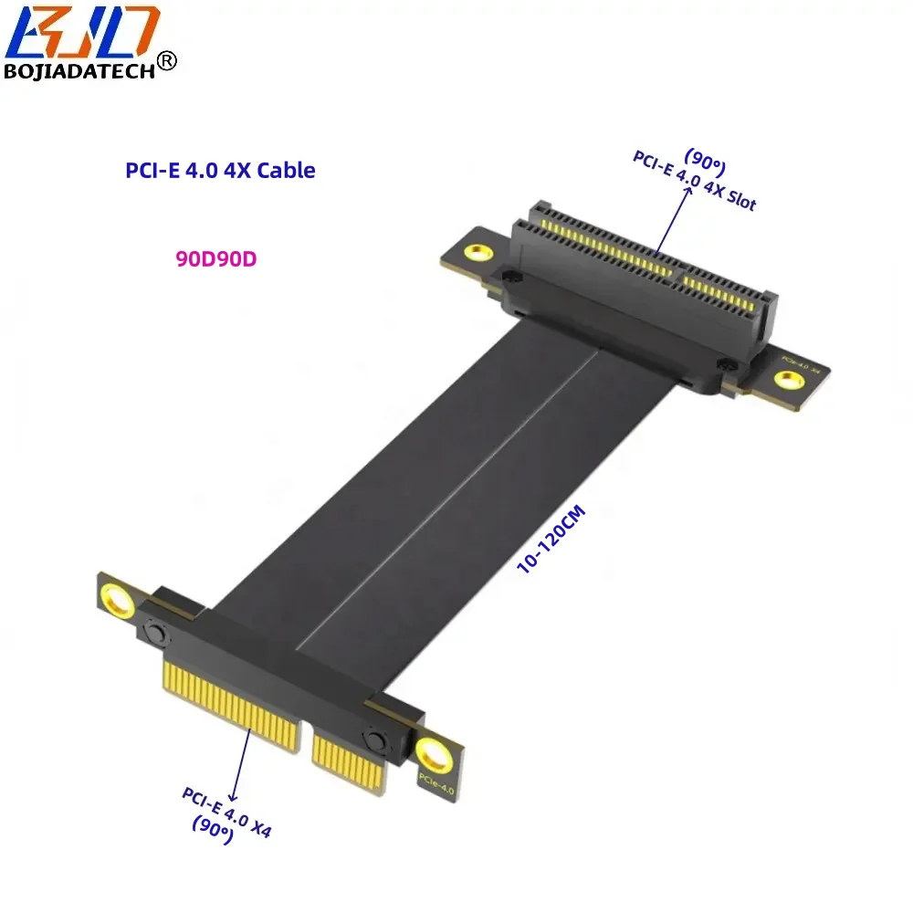 PCI-E 4.0 4X to X4 Extender Riser Card Extension Cable 90D90D 0.1M 0.15M 0.2M 0.3M 0.4M 0.5M 0.6M 0.7M 0.8M 0.9M 1M 1.1M 1.2M