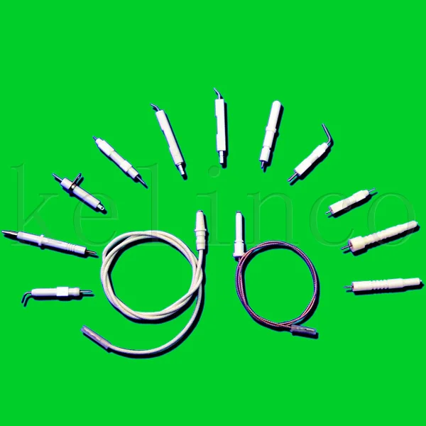 Ignition Electrode (gas burner cooker BBQ toaster furnace spark plug FEP PFA rubber cable candle igniter ceramic sensor Ignitor