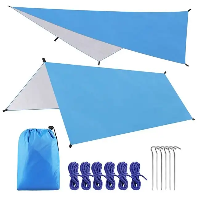 Manufacture low MOQ blue waterproof large portable outdoor family tent car side camping awning