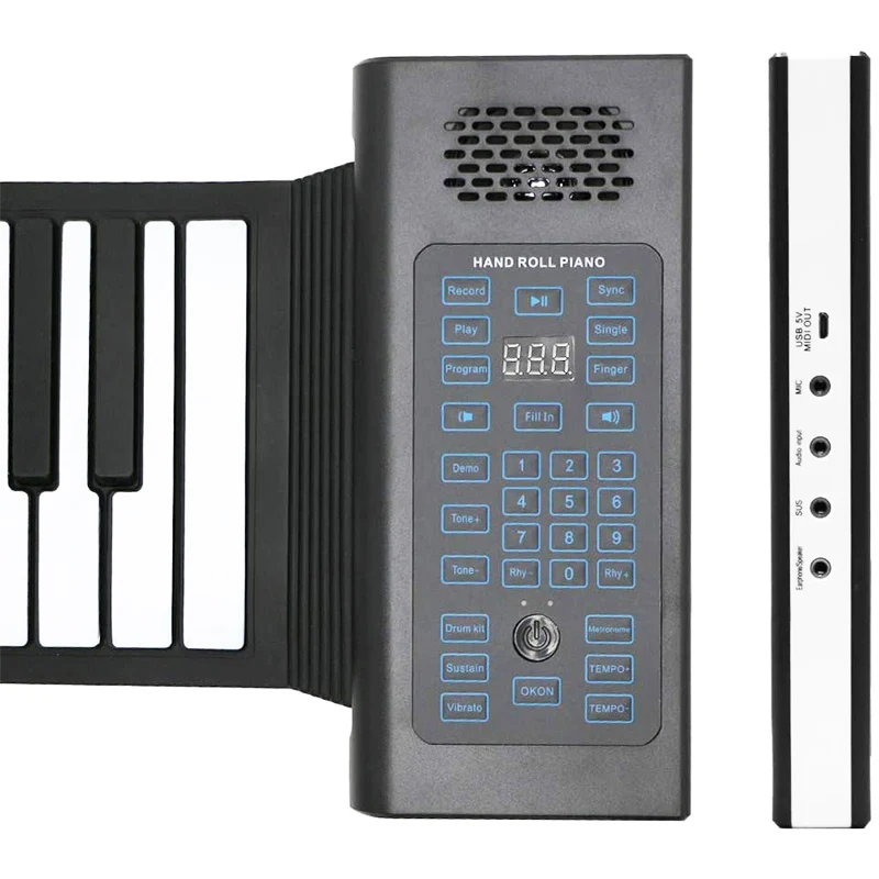Hand Roll piano Factory Wholesales price Electronic Roll Up organ Music School Gift Professional piano With Midi Speaker