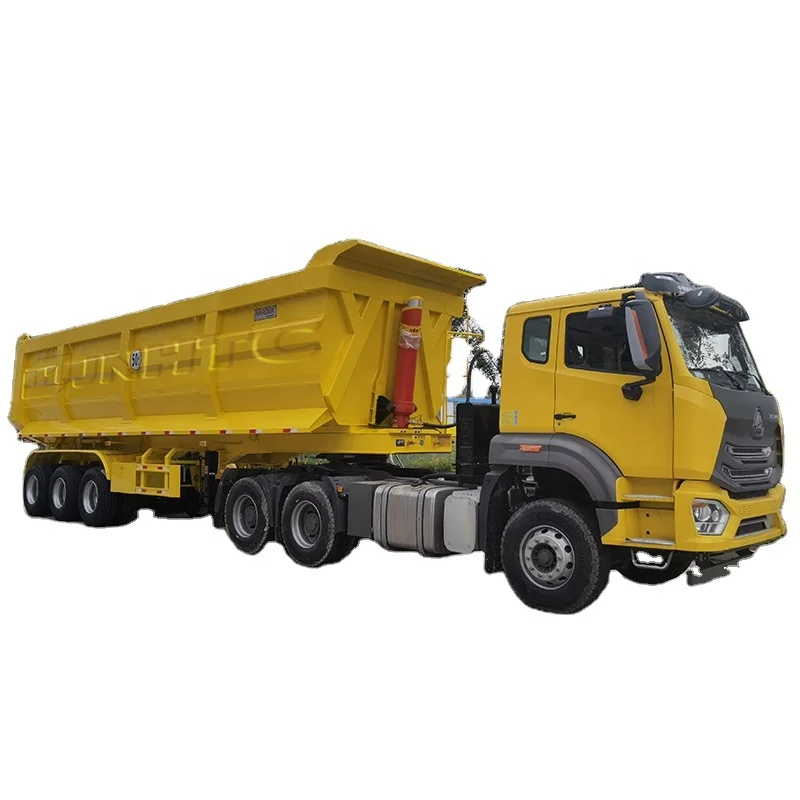 3 axle 4 axle 50tons 60tons 70tons U type dump truck semi trailer hardox steel side lift tipper with hydraulic cylinder tanker