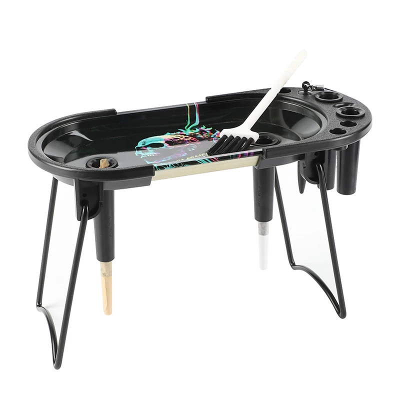 UKETA Smoking Accessories New Multi-Function Metal Foldable Stand Tray Cone Filler and Mini Rolling Tray Kit Set